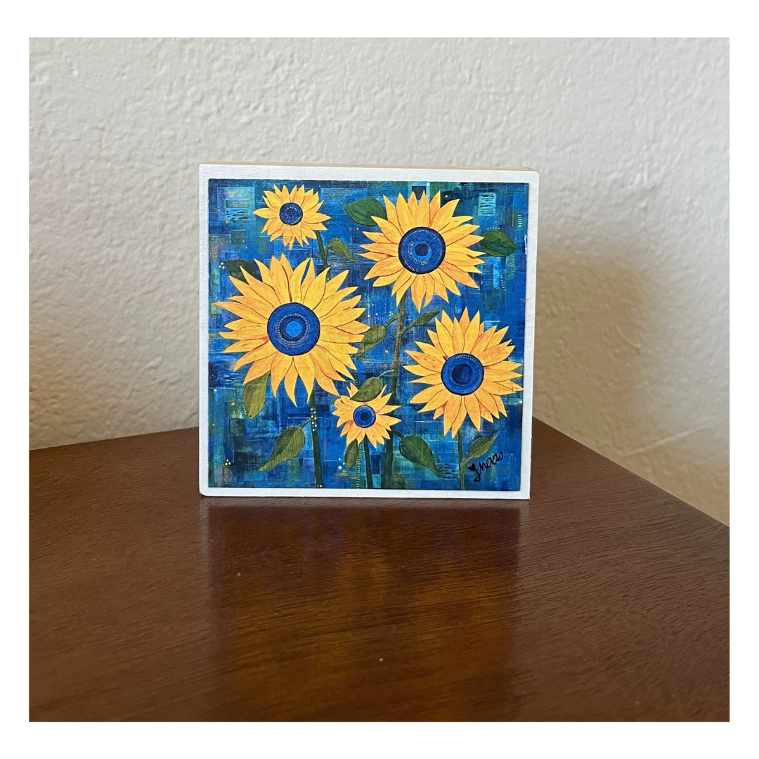 Blue Sunflower Cradle Board